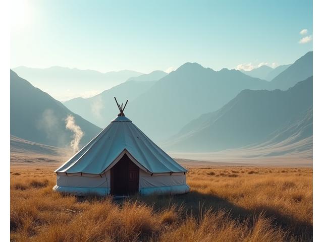 Nomadic tent in a beautiful landscape