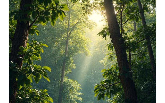 Lush Costa Rican rainforest with diverse wildlife, a focus on canopy with a sloths and monkeys.